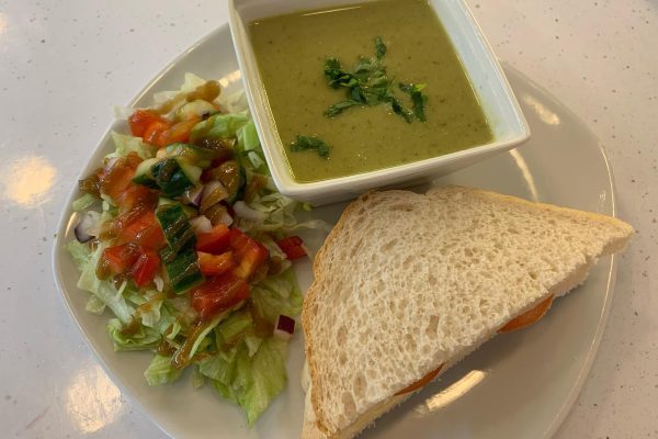 Soup and a sandwich at Lewis' Cafe in Morecambe, Lancashire