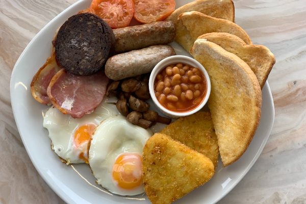 Full English Big Breakfast available at Lewis's Ice Cream & Coffee Shop