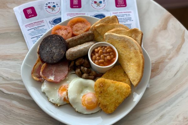 Full English Big Breakfast available at Lewis's Ice Cream Shop Morecambe