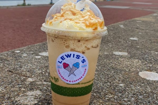 Takeaway drinks served at Lewis's Ice Cream & Coffee Shop Morecambe