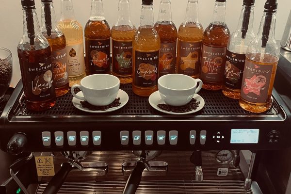 Lewis' Cafe of Morecambe Coffee Machine and Coffee Syrups