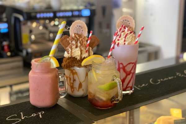 Refreshing iced drinks and milkshakes at Lewis's Cafe in Morecambe